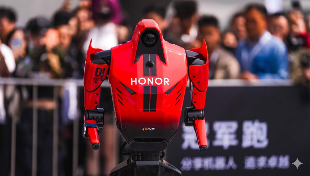Honor’s humanoid robot “Lightning” runs the 21-kilometer Yizhuang Half Marathon in Beijing. The robot won the race and showcased advanced thermal management, with motors that remained cool to the touch after finishing.